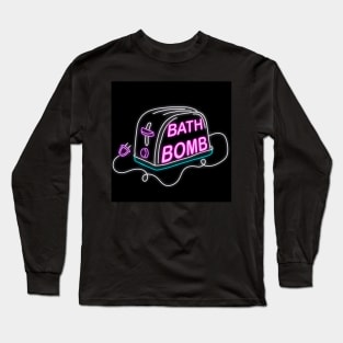 Retro inscription "Bath bomb" Long Sleeve T-Shirt